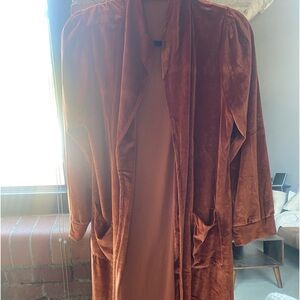 Burnt Orange Velvet Duster, perfect for fall!